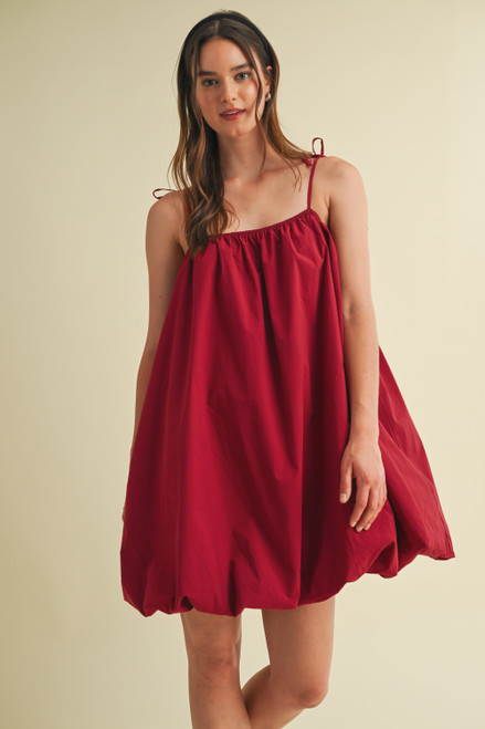 "Colby" Bubble Dress (Burgundy) "Colby" Bubble Dress (Burgundy)