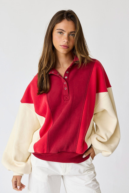 "Colorblock" Pullover (Red Mix) "Colorblock" Pullover (Red Mix)