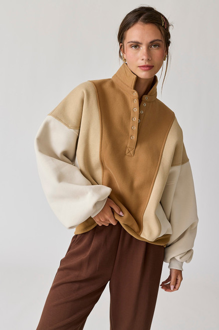 "Colorblock" Pullover (Taupe Mix) "Colorblock" Pullover (Taupe Mix)