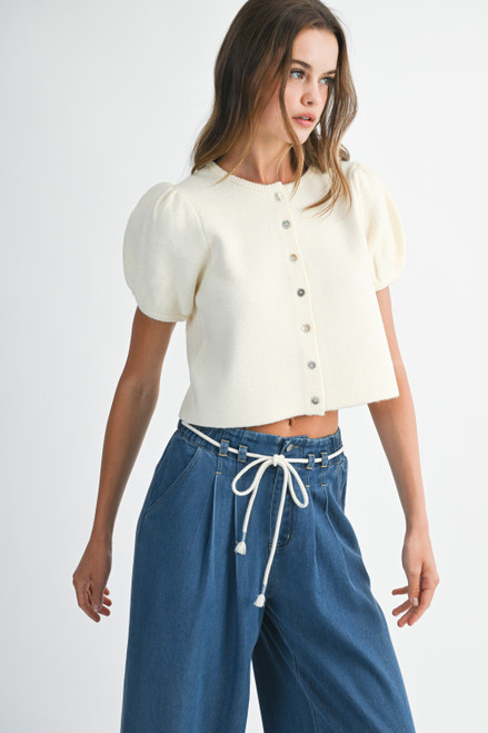 "Skye" Sweater Top (Cream)