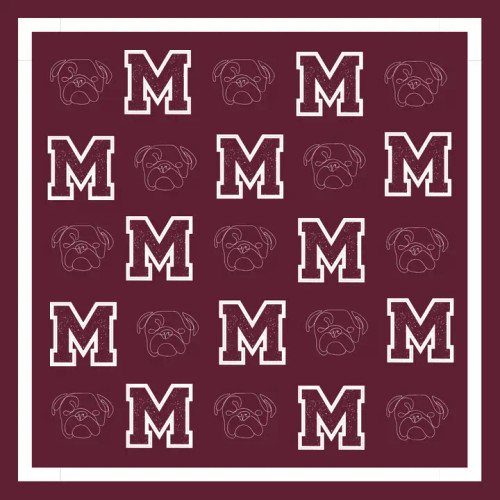 "M" Bandana (Maroon and White) "M" Bandana (Maroon and White)