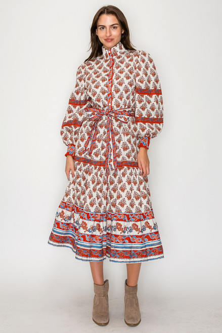 "Sahara" Midi Dress (Rust Mix)