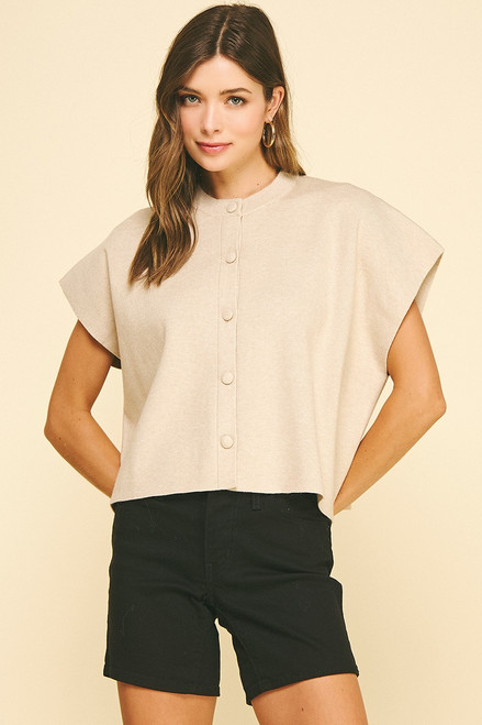 "Jenna" Sweater Top (Oatmeal)