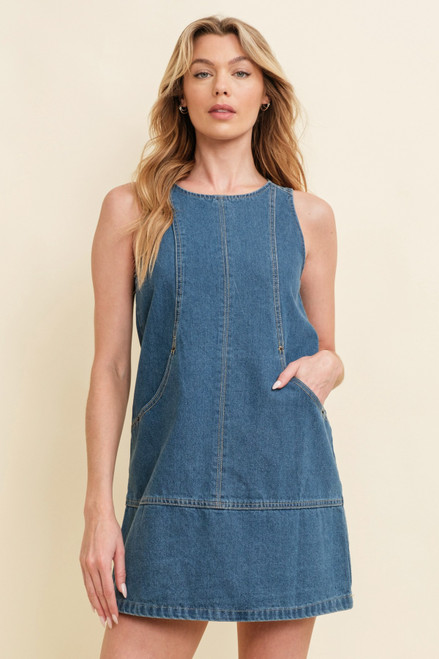 "Jaden" Pocket Denim Dress "Jaden" Pocket Denim Dress
