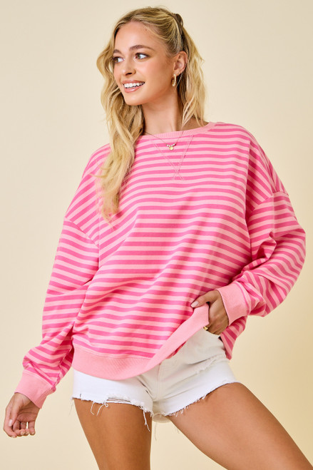 "Candy" Oversized Top (Pink/Pink)
