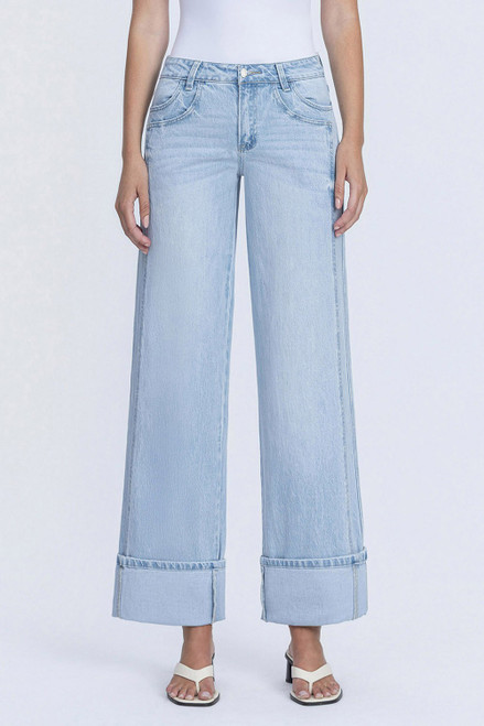 "Kris" Wide Leg Jean (Light Denim)