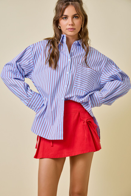"Oxford" Button Down (Blue/Red)