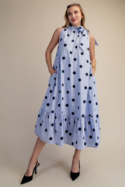 "Jules" Polka Dot Dress (Blue)