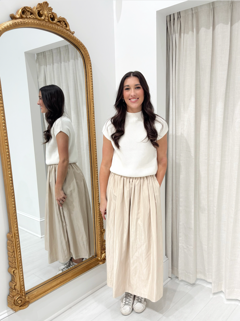 "Swiftly" Midi Skirt (Natural)