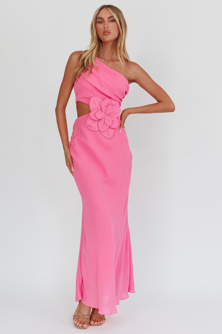 "Maddy" Cut Out Maxi Dress (Hot Pink)
