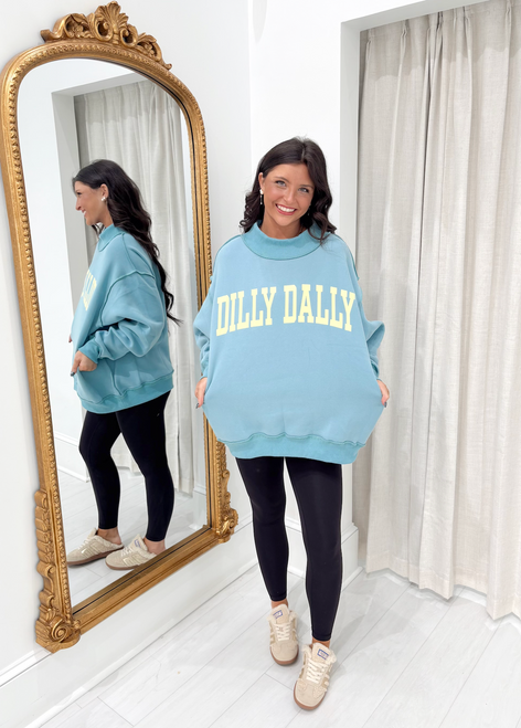 "Dilly Dally" Mockneck (Blue)