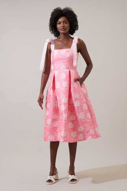"Jennie" Jacquard Dress (Pink)
