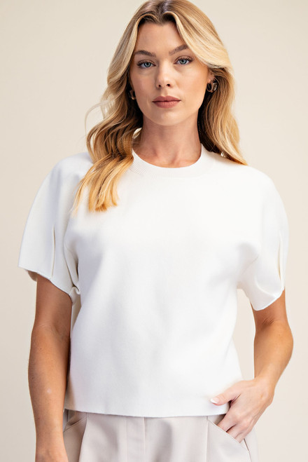 "Ellyn" Sweater Top (Ivory)