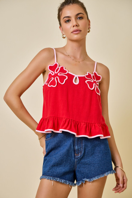 "Molly" Top (Red/Pink)