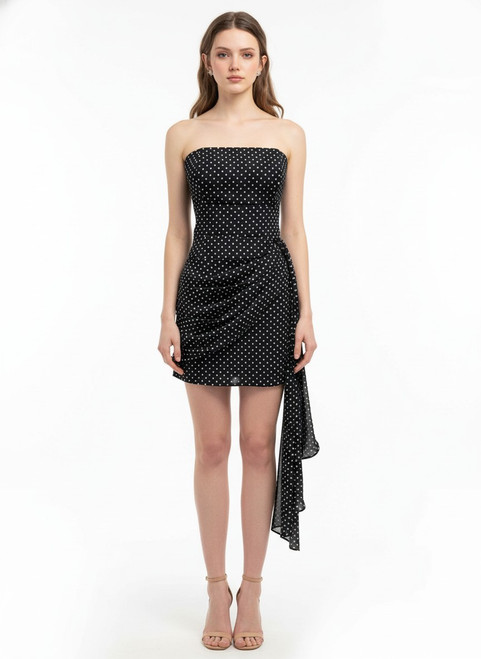 "Mckenzie" Polka Dot Dress (Black/White)