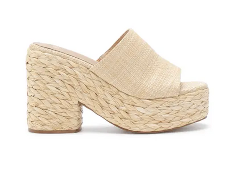 "Ashlyn" Sandal Wedge (Raffia)
