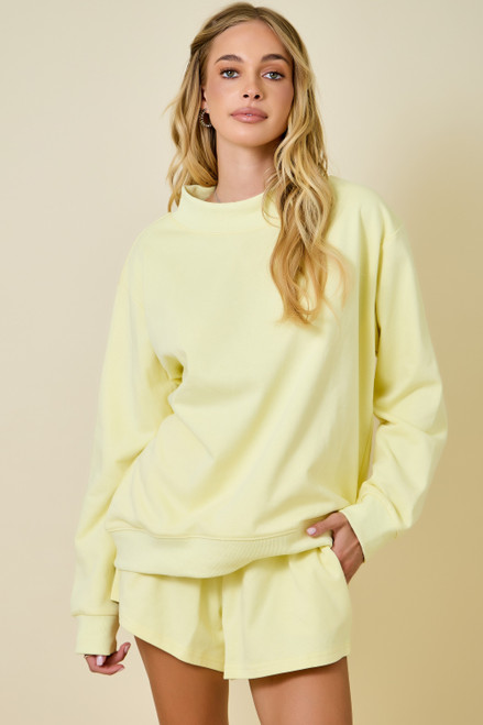 "Remi" Mock Neck Set (Lemon)