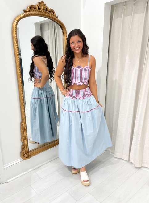 "Joey" Two Piece Set (Powder Blue)