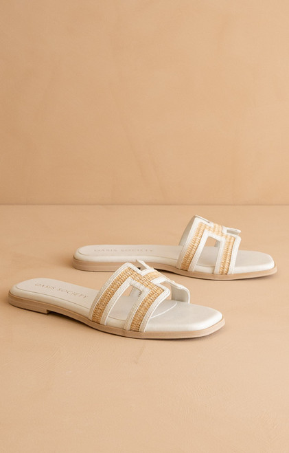 "Ena" Raffia Flat Sandal