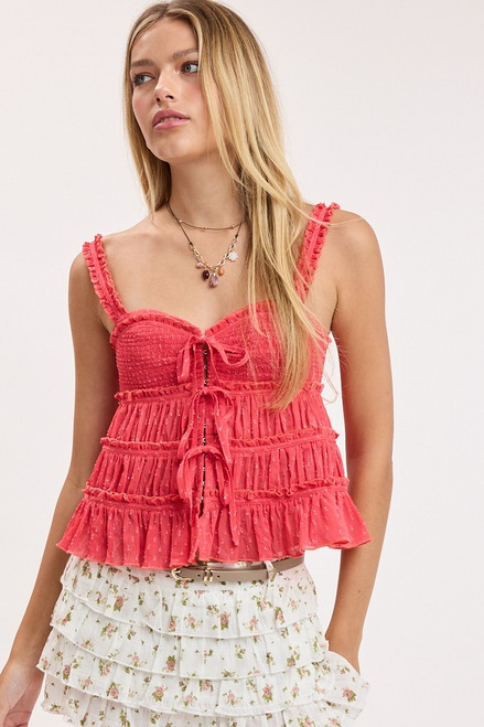 "Marge" Sweetheart Top (Tomato)