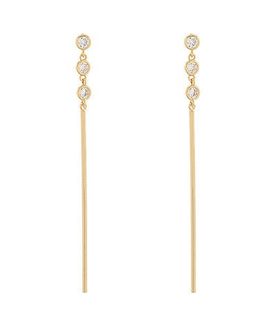 Linear CZ and Bar Earring