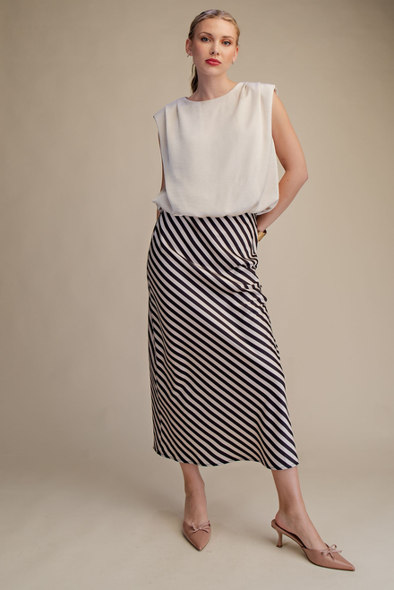 "Tori" Midi Skirt (Black/Cream)