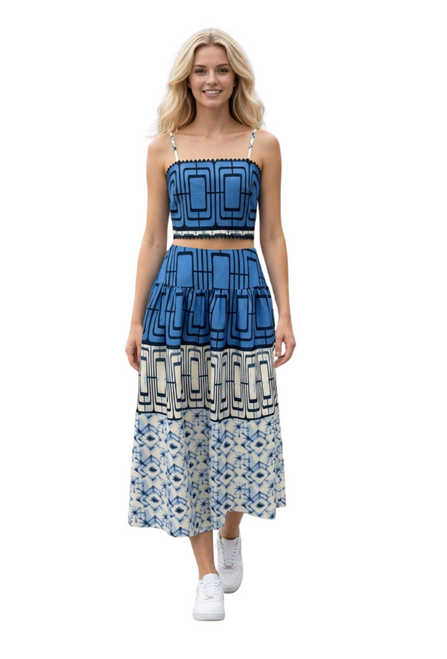 "Callie" Printed Set (Blue Mix)