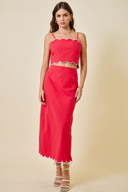 "Scarlet" Scalloped Set (Red