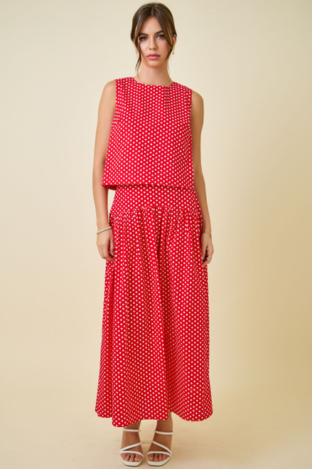 "Hannah" Polka Dot Set (Red)