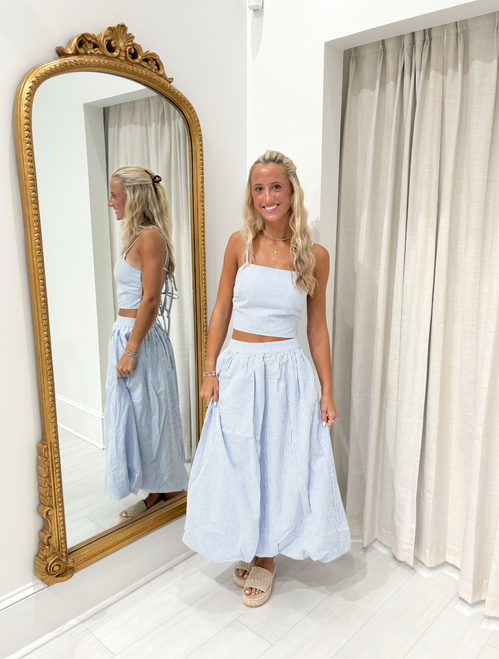 "Hayden" Striped Set (Blue)