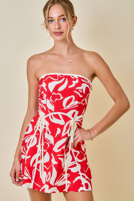 "Cecelia" Mini Dress (Red/White)