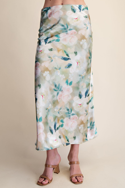 "Caroline" Midi Skirt (Sage)