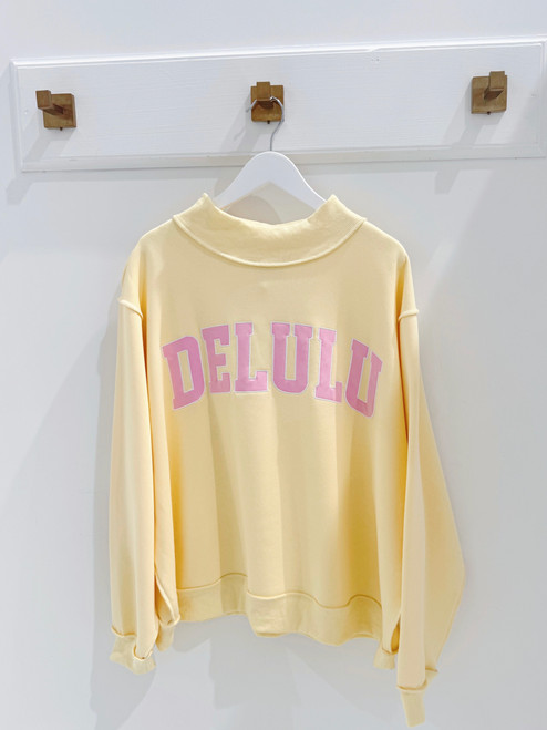 "Delulu" Mockneck (Yellow)