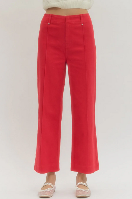"Ellie" Front Seam Jean (Red Denim)