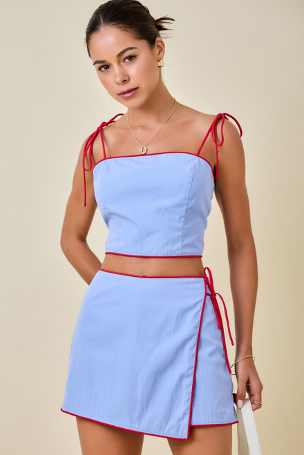 "Isabella" Two Piece Set (Blue/Red)