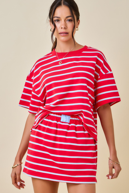 "Neely" Striped Set (Blue/Red)