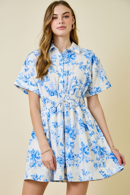 "August" Floral Dress (Blue Mix)