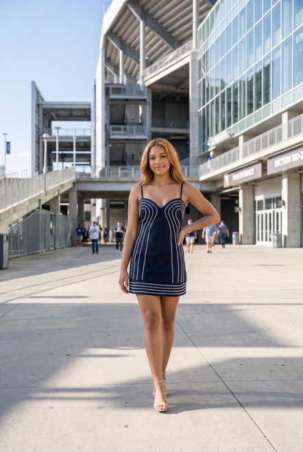 "Ashlyn" Mini Dress (Navy)