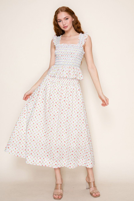 "Jenny" Floral Dress (Blue/Green)