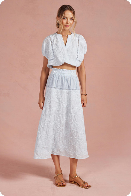 "Lindsey" Two Piece Set (White)