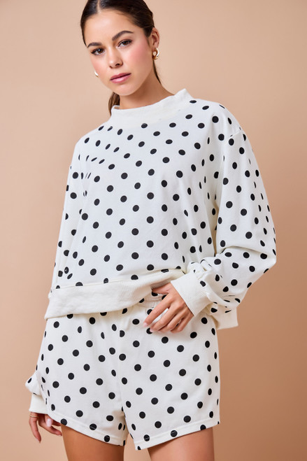 "Eliza" Polka Dot Set (Black/White)