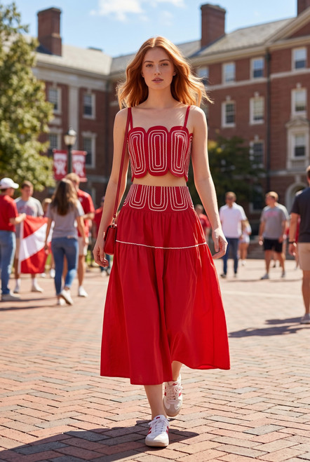 "Madden" Two Piece Set (Red/White)
