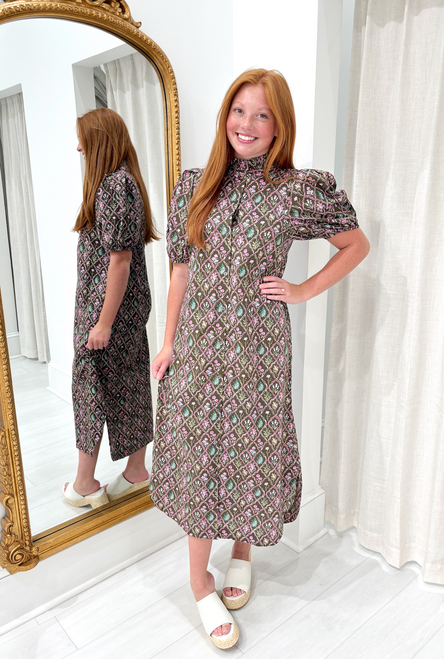 "Carlisle" Midi Dress (Brown Mix)