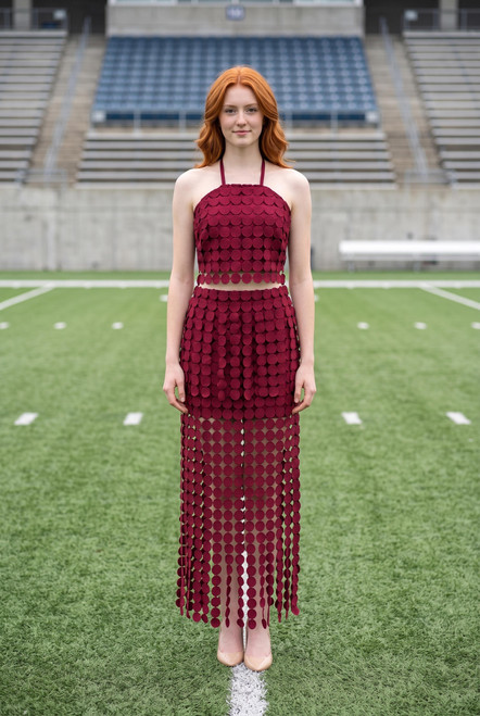 "Evelyn" Two Piece Set (Maroon)