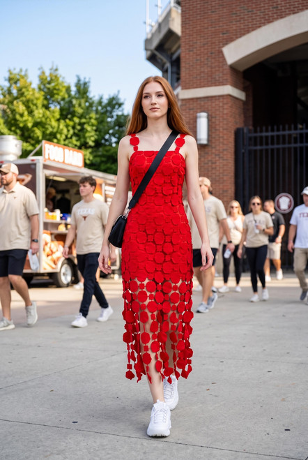"Reanna" Midi Dress (Red)