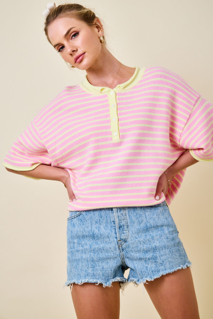 "Darla" Sweater (Pink Lemonade)