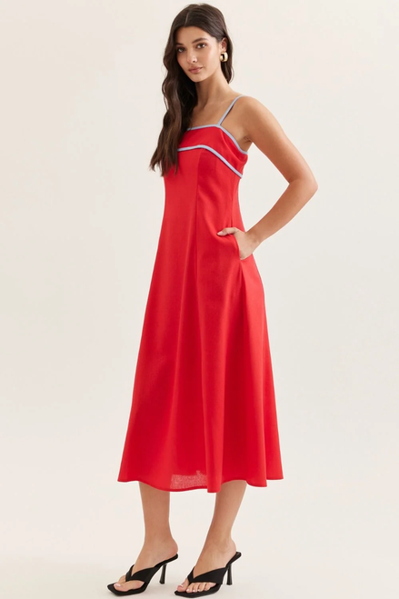 "Rebel" Midi Dress (Red)