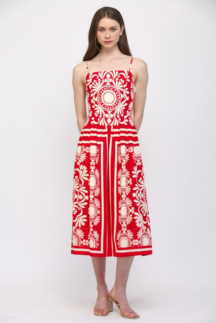 "Isabella" Midi Dress (Red)