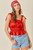 "Cece" Smocked Top (Red)