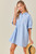 "Vivi" Oversized Striped Shirt Dress (Blue)